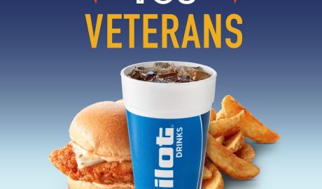 Pilot Company is offering military service members and their families a free meal on Veterans Day, November 11, 2022.