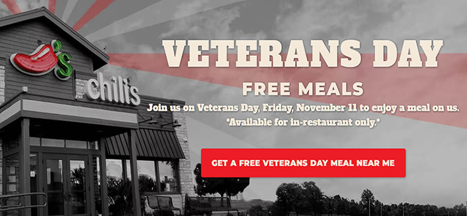 Veterans Day Free Meals at Chili's