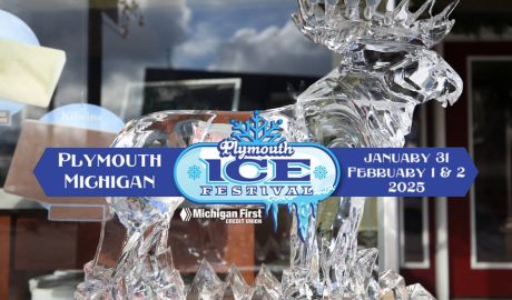 The Plymouth Ice Festival transforms Kellogg Park into a glittering display of ice artistry Artist carving ice at Plymouth Ice Festival in Michigan FunInMichigan Downtown Plymouth During the Festival can be a magical winter wonderland as you walk the streets and explore new stores, restaurants, and spas. The festive atmosphere, and the glittering ice creations that line the sidewalks, create a picturesque scene that feels like something out of a storybook.