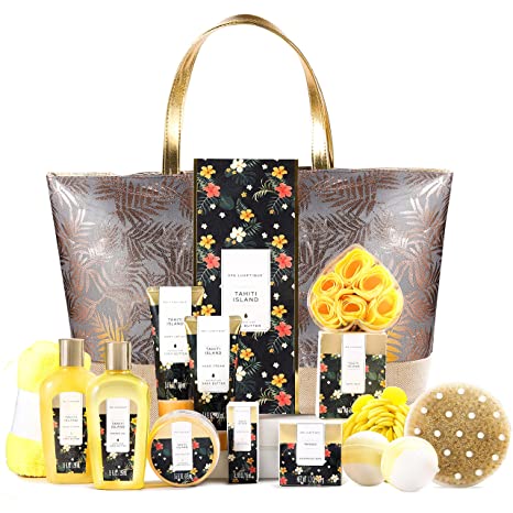 Spa Gift Set, Spa Luxetique Spa Gifts Basket for Women, 15pcs Bath Set Includes Bath Bombs, Essential Oil, Hand Cream, Bath Salt and Luxury Tote Bag, Mother's Day Gift for Mom